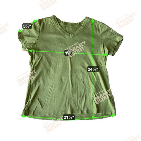 5 for 20 Lands’ End Green Cotton Tee & Tahari Gray Linen V-Neck Top Women’s M - Picture 3 of 9